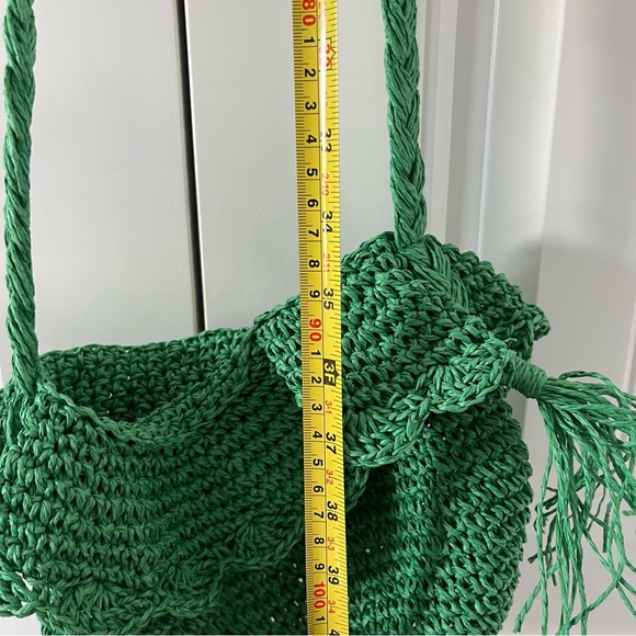 Rhode x Target Straw Crochet Bucket Bag Green Beach Tropical Vacation - Picture 5 of 7
